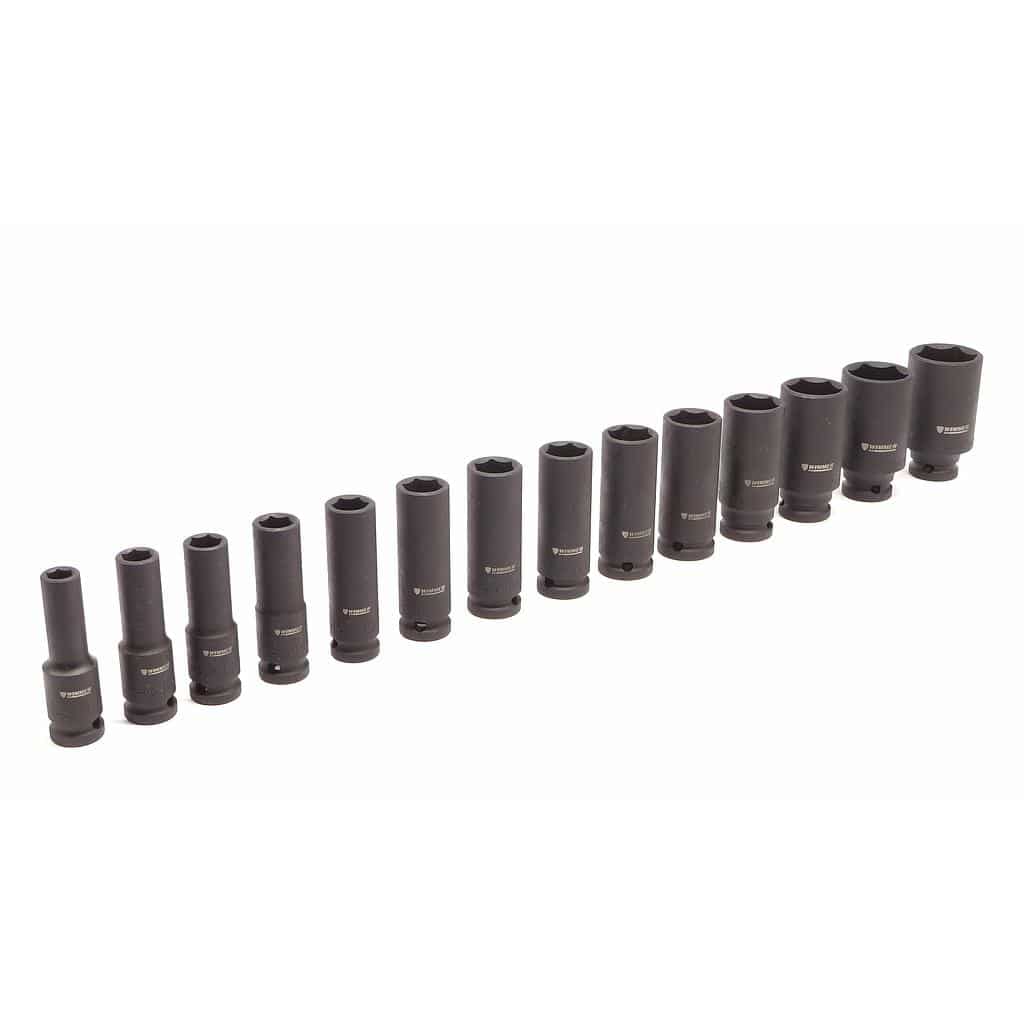 [40445] Schlagnussensatz 1/2" Antrieb, Länge 78 mm, 14 teilig SW 10 - 32